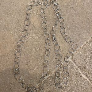 Long silver larger loop chain